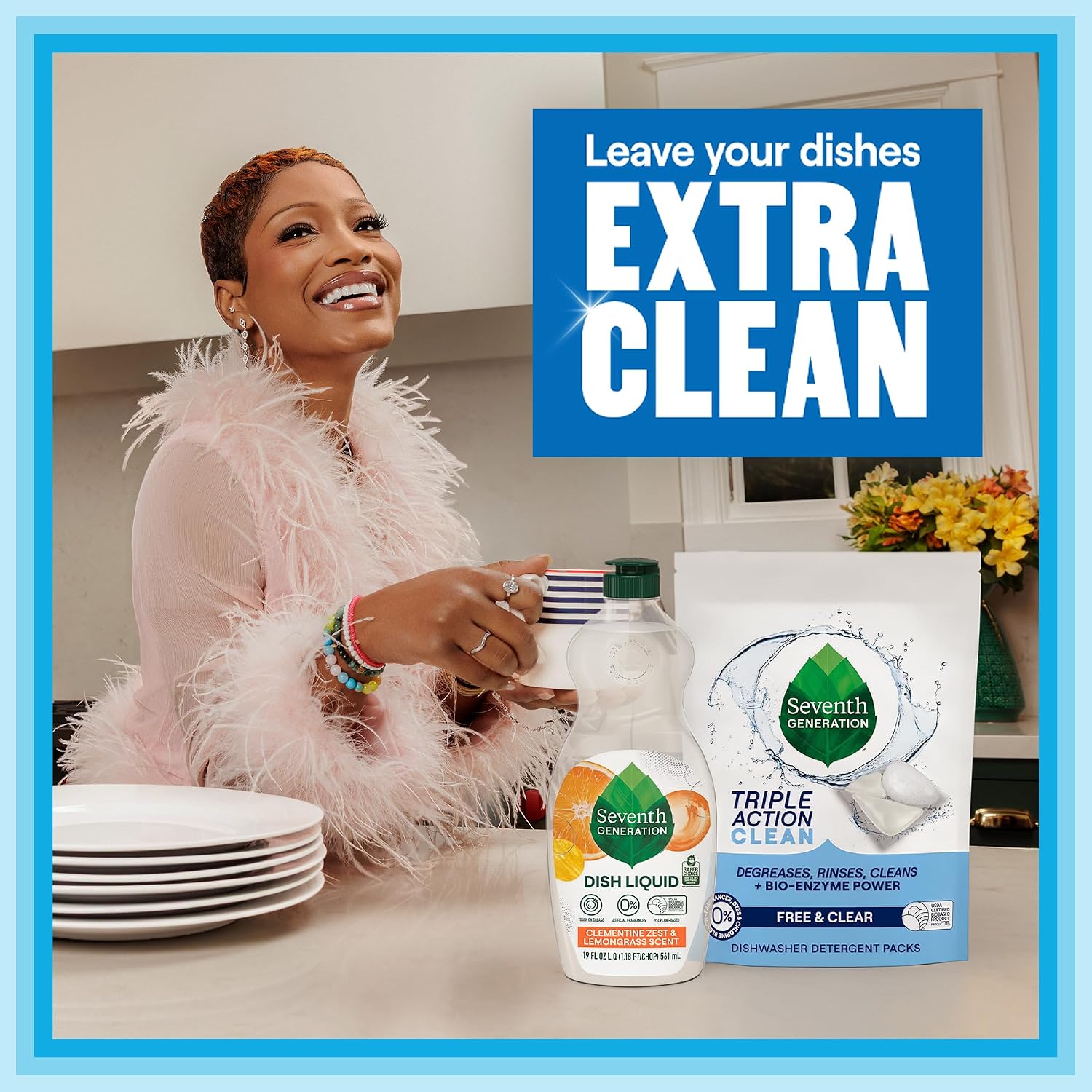 Seventh Generation Dish Liquid Soap Free & Clear liquid soap Pack of 6 Dishwashing Soap Dish Soap for sensitive skin 19 oz Free & Clear 19 Fl Oz (Pack of 6)